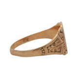 Antique Victorian Solid 10kt Yellow Gold Engraved Dainty Signet Ring Size 5