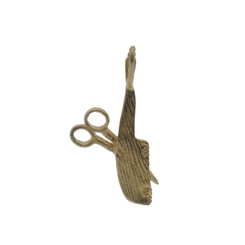 Vintage Michael Anthony 14kt Yellow Gold Comb and Scissors Hairdresser Charm Pendant