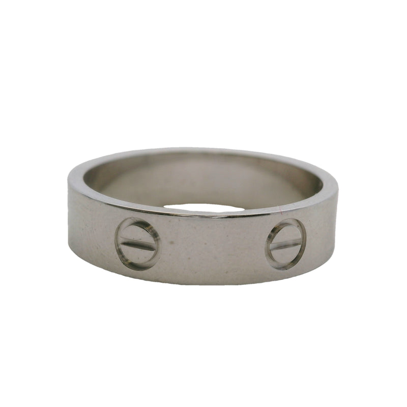 Authentic Cartier Classic Model 5.5mm Solid 18kt White Gold Love Ring