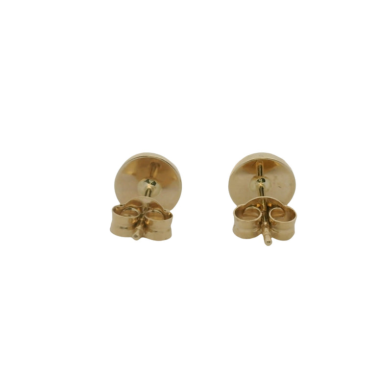 Solid 14kt Yellow Gold 7mm Button Stud Earrings