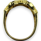 Solid 14kt Yellow Gold and Lab Black Opal Stackable Fashion Ring with 6 Diamonds Size 9.5