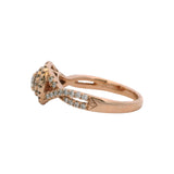 Neil Lane 14kt Rose Gold 0.33ct Center Diamond Double Halo Twist Band Ring Sz 9