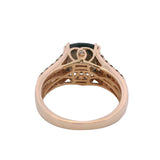 Le Vian Solid 14kt Rose Gold Checkerboard Smoky Quartz and Diamond Cocktail Ring Size 8