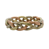 Vintage 14kt Tri-Tone Gold Braided Twisted Woven Ring Size 7.5