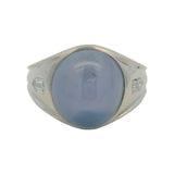 Vintage Solid Platinum 11.7ct Lavender Star Sapphire and Diamond Statement Ring Size 7