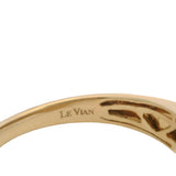 Le Vian Solid 14kt Yellow Gold and Brown and White Diamond Belt Buckle Ring Size 7