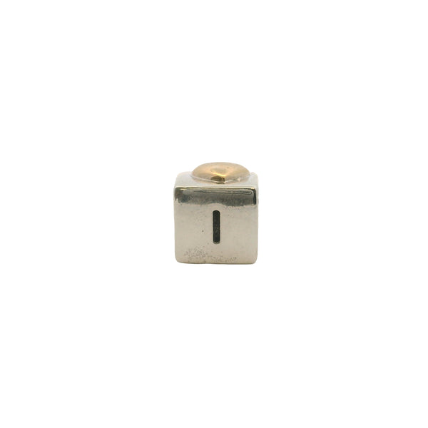 Pandora Solid 925 Sterling Silver and 14kt Gold I Love You Engraved Box Spacer Charm