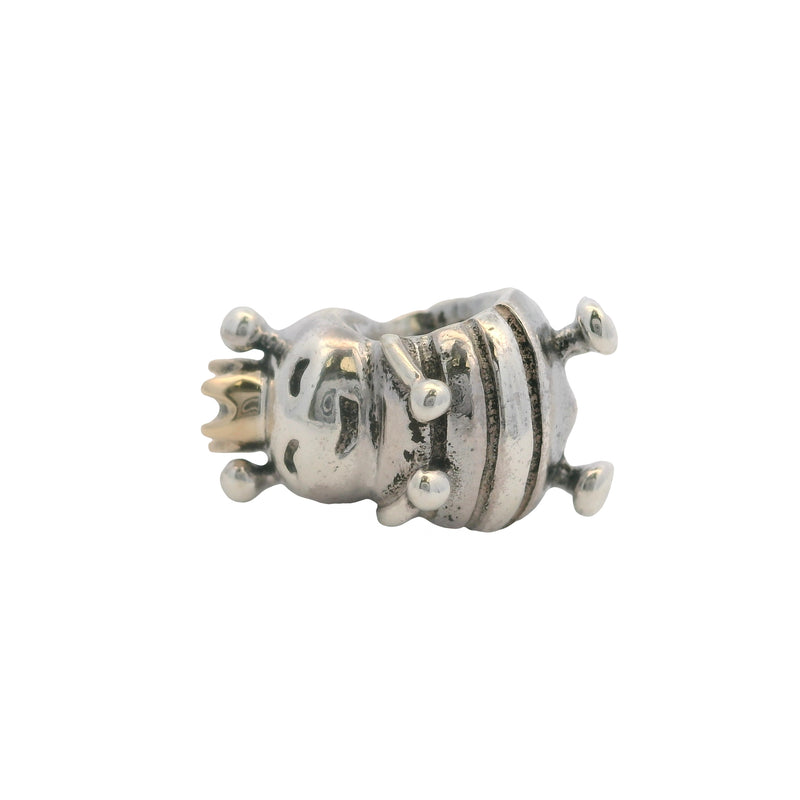 Pandora Retired 925 Sterling Silver and 14kt Crown Queen Bee Slider Charm