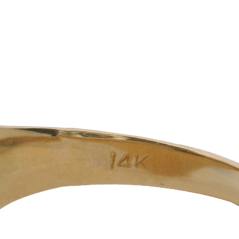 Vintage Solid 14kt Yellow Gold Blank Satin Finish Sides Signet Ring Size 6.5