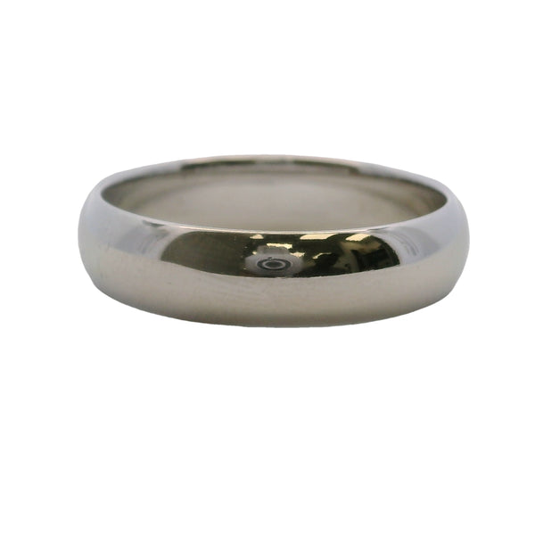 Anillo de oro blanco macizo de 14 kt de Blue Nile con banda clásica en forma de D de 5 mm, talla 8.5