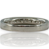 18kt White Gold Half Eternity 3.3mm Wedding Band with Two Rows of Diamonds