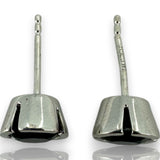 EFFY Jewelry 14kt Solid White Gold Bezel Set Onyx 7.5mm Stud Earrings