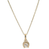 Pandora Solid 14kt Yellow Gold Lab Grown Diamond Horseshoe Pendant on 17.5" Chain