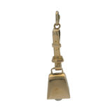 Vintage Solid 14kt Yellow Gold Working Cowbell on Belt Western Charm