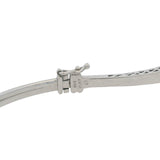 Solid 14kt White Gold and 0.44ctw Diamond Bypass Style Hinged Bangle 7" Bracelet