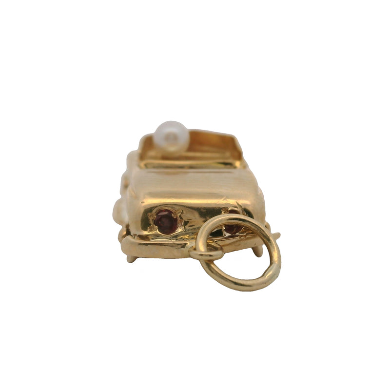 Vintage Automobile Car Cruising 14k 585 Yellow Gold Charm Pendant