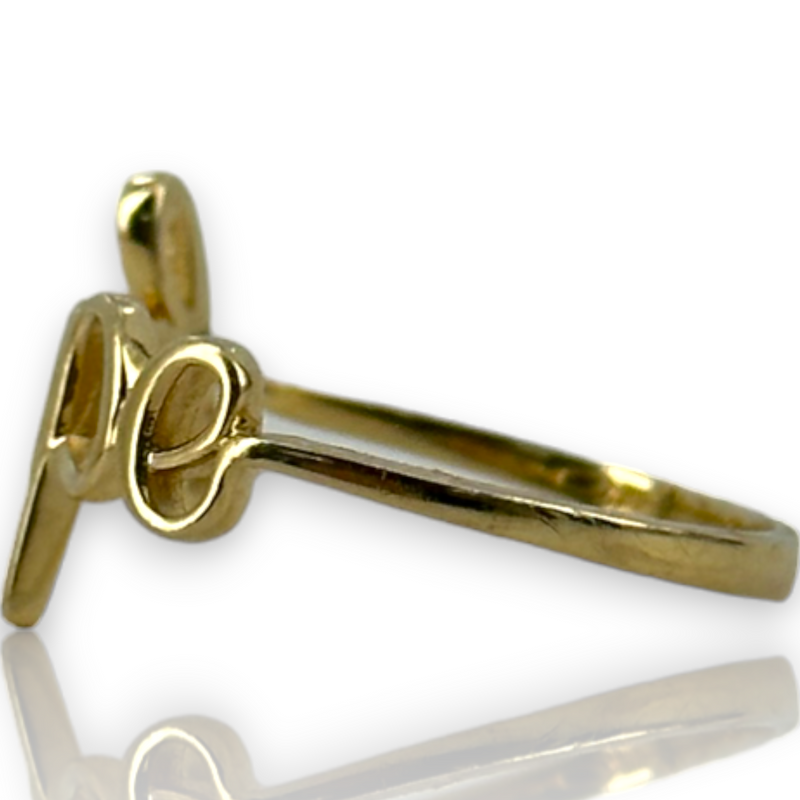Expression Word Statement 14kt 585 Yellow Gold Hope Wire Ring Size 6