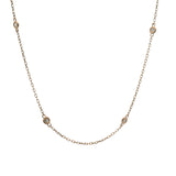 Solid 14kt Rose Gold 13.8" 0.32ctw Diamond 8 Station Choker Necklace