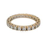 Solid 18kt Yellow Gold and Round Diamond 2.6mm Wide Eternity Band Ring Size 6