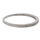 Solid 10kt White Gold and Diamond 1.7mm Thin Stackable Wedding Band Ring Size 7