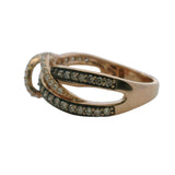 Le Vian 14kt Rose Gold White and Cognac 1/2ctw Diamond Loop Orbit Ring Size 7