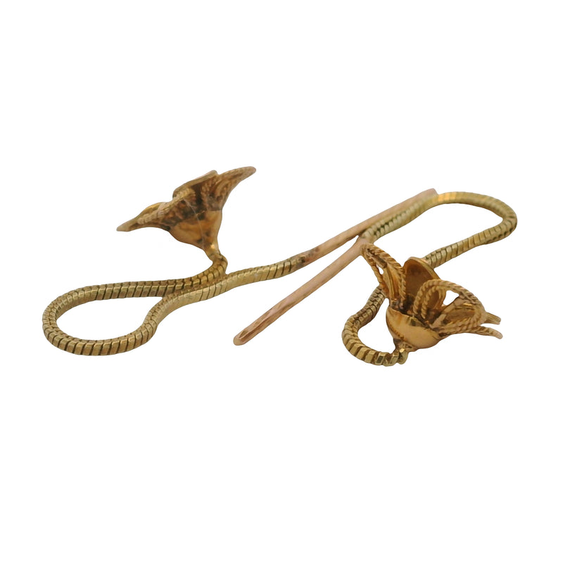 Solid 18kt Yellow Gold Floral Threader Flower 9.4mm Earrings