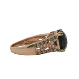 LeVian Solid 14kt Rose Gold Smoky Quartz and Diamond Cocktail Ring Size 8