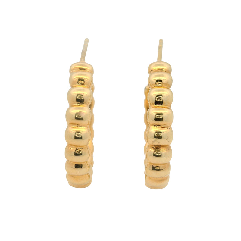 John Hardy Retired Solid 18kt Yellow Gold Bedeg Ripple 23mm Hoop Earrings