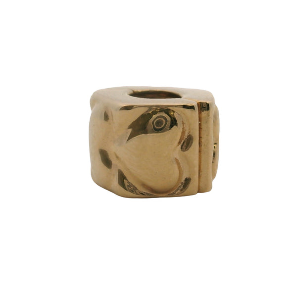Charm espaciador con clip de corazón Pandora en oro amarillo sólido de 14 kt 585