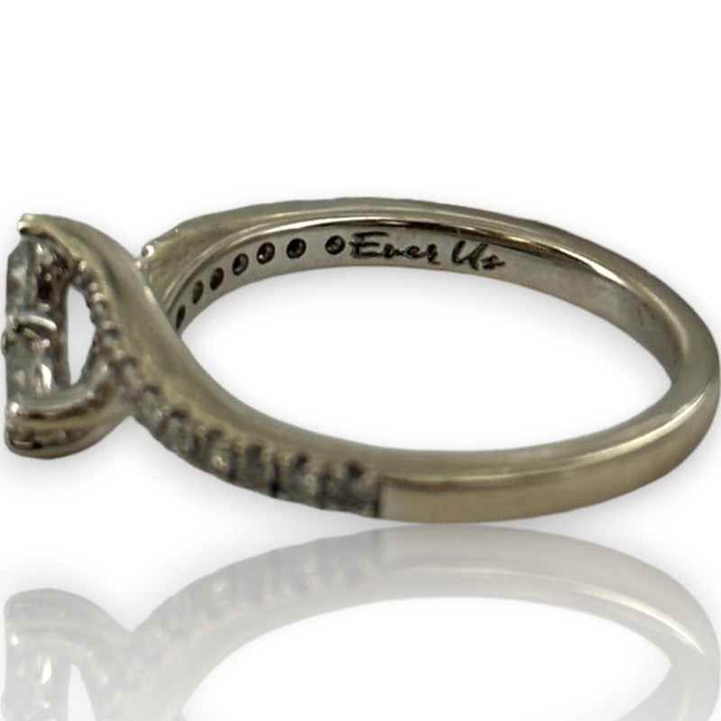 Kay Ever Us Collection 14kt White Gold Toi et Moi Ring With Half Eternity Diamond Band Size 6.75