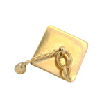 Solid 10kt Yellow Gold 3D Dangle Graduation Cap Charm