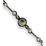 Roberto Coin Solid 18kt White Gold and Diamond 13-Station Dog Bone Chain 21.5" Necklace With Center Halo Accent Made in Italy