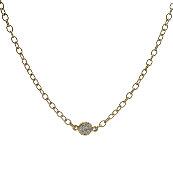 Vintage 1970s Tiffany & Co Elsa Peretti Diamonds By The Yard 6 Diamond 28" Toggle Necklace