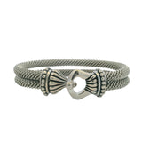 Joseph Esposito 925 Sterling Silver Flexible Thick Wire Hook 7" Bangle Bracelet