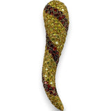 Rare 18kt Yellow Gold Large Italian Horn Pendant with Yellow and Orange Color-Treated Citrines Made in Italy