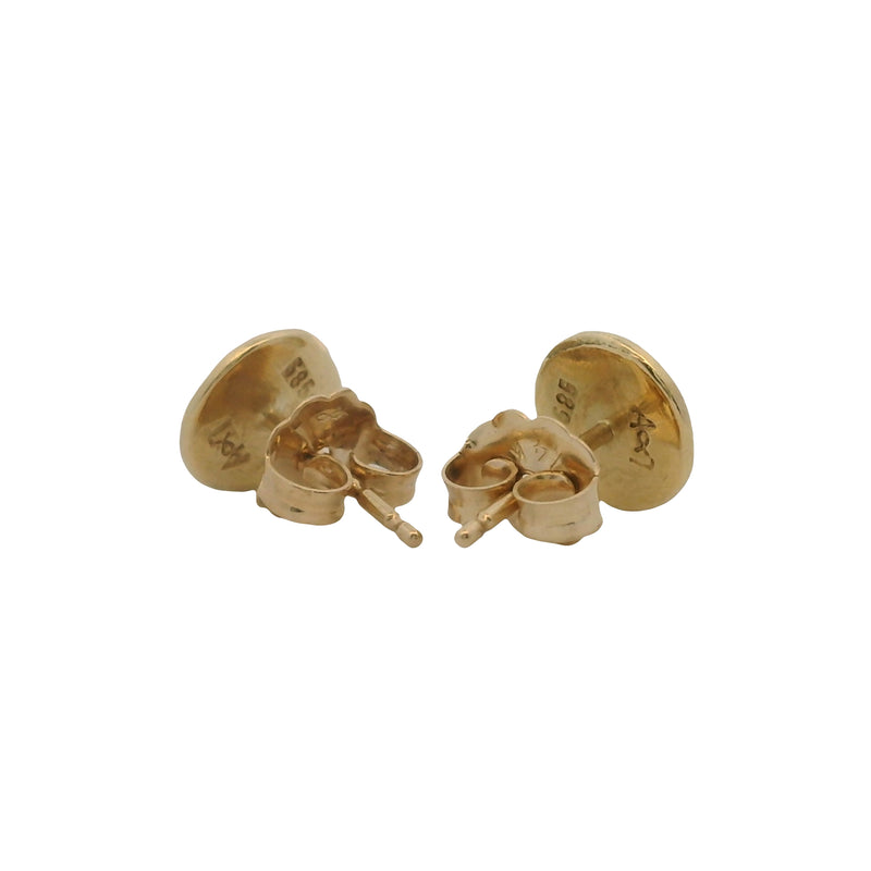 Solid 14kt Yellow Gold 7mm Flat Disc Stud Earrings