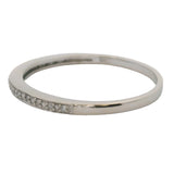 Solid 10kt White Gold and Small Diamonds Stackable Wedding Band Ring Size 9