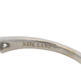 Neil Lane 14kt White Gold Pear Cut Diamond Ring with Diamond Double Halo and Braid Band Size 5