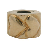 Pandora Retired Solid 14k Yellow Gold Hearts Love Clip Spacer Charm