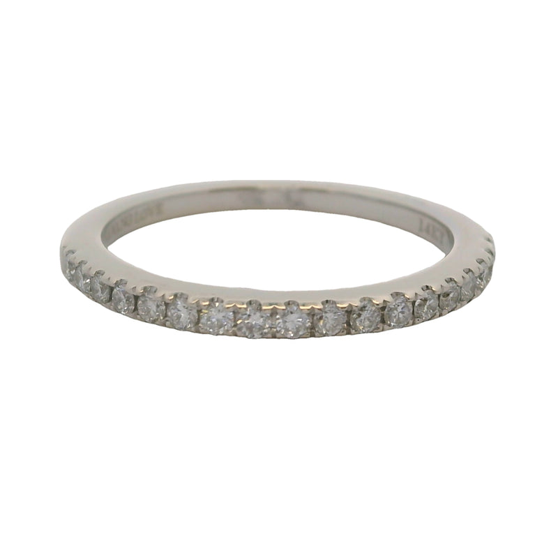 Vera Wang Love 14kt White Gold 1/4ctw Diamond 2mm Stackable Wedding Band Ring