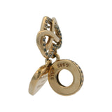 Pandora 14kt Yellow Gold CZ Enamel "Family Forever" Infinity Heart Dangle Charm