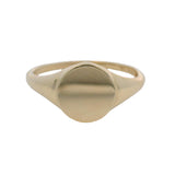 Norbu Solid 14kt Yellow Gold 8mm Circle Blank Signet Ring Size 4