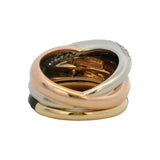 La Nouvelle Bague 18kt Gold 0.76ctw Diamond Red Enamel Crossover Bombe Ring Sz 7
