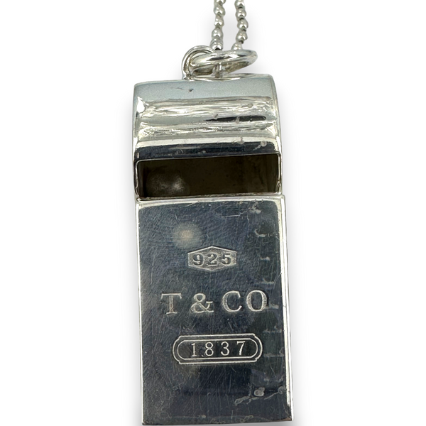 Tiffany & Co Coach Whistle Pendant 925 Sterling Silver Charm Pendant Necklace