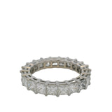 Rayalty Jewelry Solid 18kt White Gold and 3.99ctw Princess Cut Diamond 4.11mm Eternity Band Ring Size 6.75