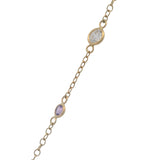 Zoe B Solid 14kt Yellow Gold Amethyst, Garnet, and CZ Drop Station Necklace 17.5"
