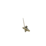 Antique 1890-1910 Solid 14kt Two-Tone Gold and Old European Cut Diamond Filigree Stick Lapel Pin