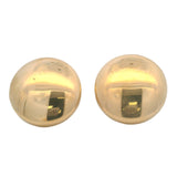Vintage Solid 14kt Yellow Gold 25mm Wide Button Omega Back 12.6g Earrings