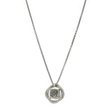 David Yurman Solid 925 Sterling Silver and Diamond Infinity Knot Cluster Pendant 17.5" Necklace