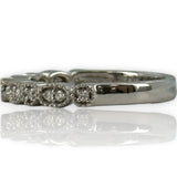 Zoara Platinum and Diamond Milgrain Round and Marquise Shapes Wedding Band